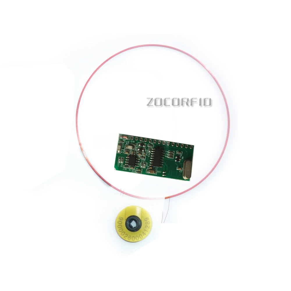 FDXB HDX 5 V-9 V Универсальный 125-134,2 Khz Rfid считыватель модуль ISO/IEC11784/5 RS232 Arduino - Цвет: DC9V-65mm