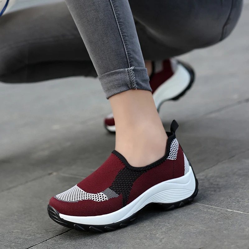 LUONTNOR/Женская обувь для бега, увеличивающая рост; Новинка года; летние спортивные кроссовки; Женская прогулочная обувь из сетчатого материала размера плюс 42; Zapatillas