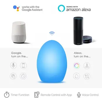 

WiFi RGB Bluetooth Voice Controller Ambient LED Light Google Home Alexa Voice Control Creative Atmosphere Light Egg Design