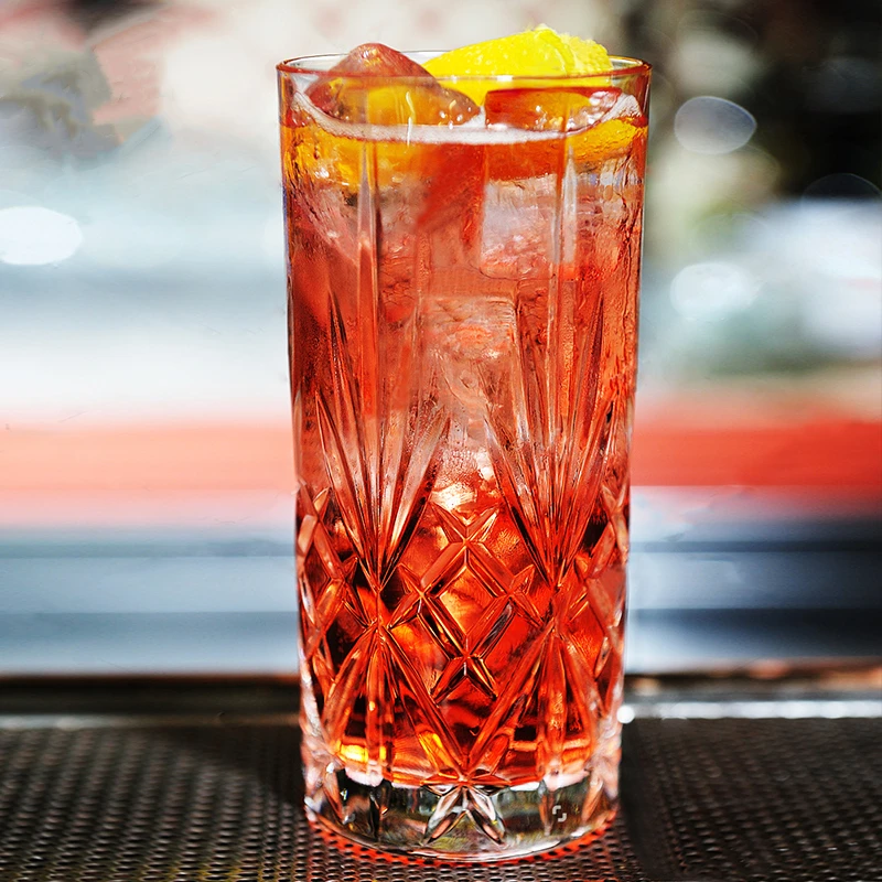 Carved Crystal Cocktail Glasses Long Drinking Glasses Fruit Juice European Carving Decorative Pattern Bar