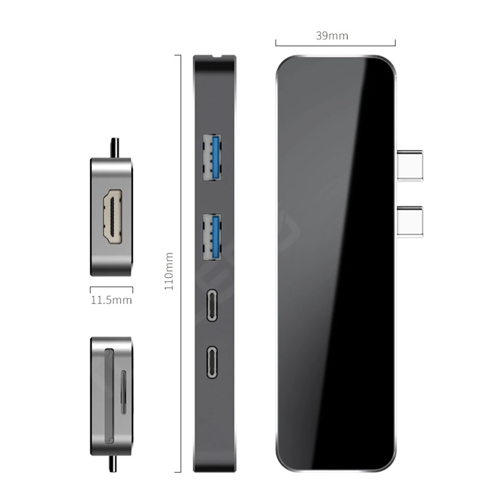USB 3,0 концентратор HDMI адаптер TF SD ридер высокая скорость 7 портов мульти тип-c концентратор разветвитель для MacBook ноутбука настольная док-станция аксессуары