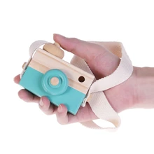 Деревянная игрушка камера Дети Творческий шеи Висячие веревки игрушки фотография Опора подарок 72XC