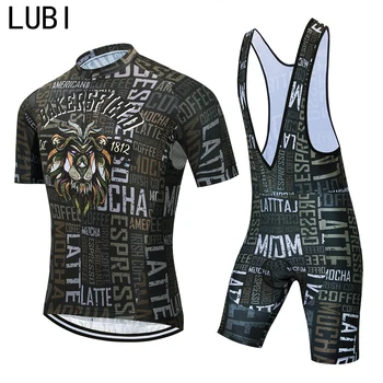 

LUBI 2020 Lion Men Cycling Jersey Set Pro Summer Bib Shorts Kit Suit Sport Road Cycle Clothing Wear Bike Mtb Bicycle Clothes