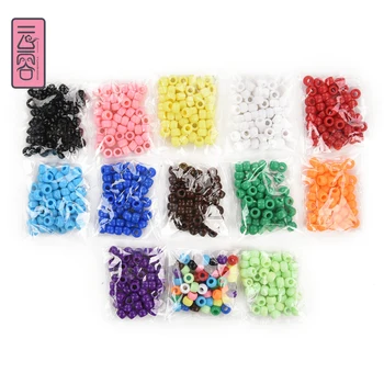 

50pcs 7mm Multicolor Acrylic Hair Beads Big Hole Dreadlock Beads For Jumbo Braid Dreadlock Hair Accessories