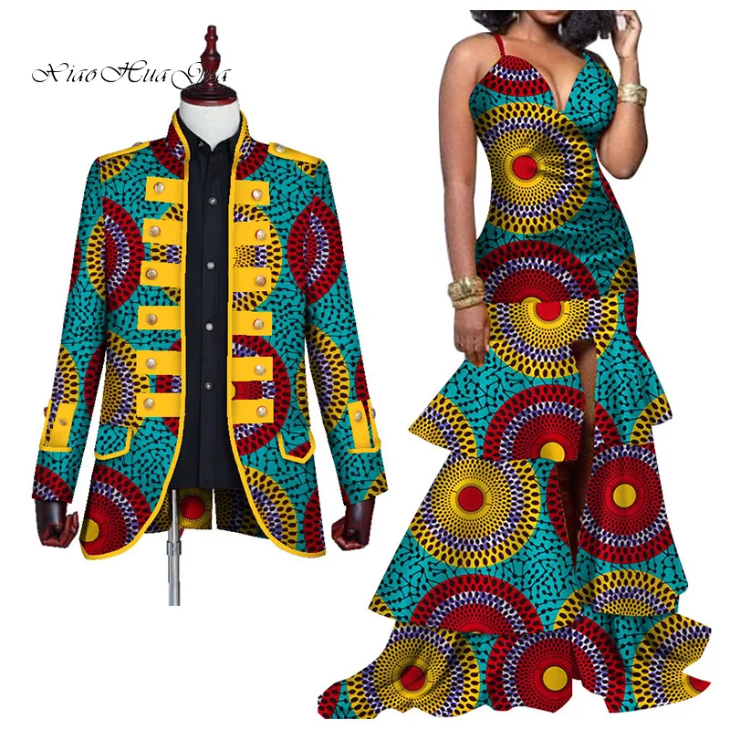 Новые элегантные женские платья русалки одежда для пар африканские платья с принтом плюс размер Дашики мужской блейзер для влюбленных WYQ277 - Цвет: 17