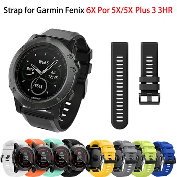 

QuickFit 26 22 20mm Band Strap For Garmin Fenix 6 6X Pro 5 5X Plus 3 3HR D2 Silicone Band Fenix6 Fenix5 Watch Easyfit Wriststrap
