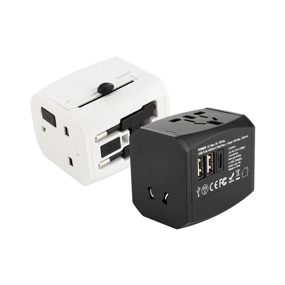 

YIMAKER Global Travel Conversion Dual USB TYPE-C 4A Fast Charge Universal Adapter Travel Abroad Household Plug US/AU/EU/UK