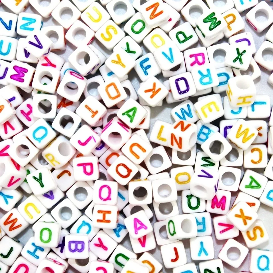 

AMTOY 500PCS Letter Beads Alphabet Beads for Jewelry Making with Colorful Letters for DIY Bracelets Necklaces Educational Toy