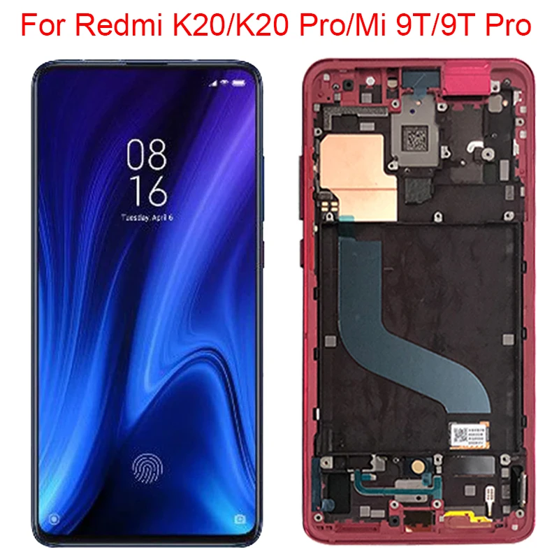 New K20 LCD For Xiaomi Mi 9T Pro LCD With Frame For Redmi K20 Pro Display Frame Touch Screen 6.39