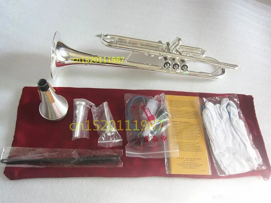 Trumpet High quality Trumpet LT180S-43 silver Plated Musical instruments Super Professional performance pin