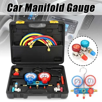 

HVAC A/C R134A Refrigeration Kit AC Manifold Gauge Set Auto Service Kit Car Air Conditioning Repair Fluorine Filling Tool