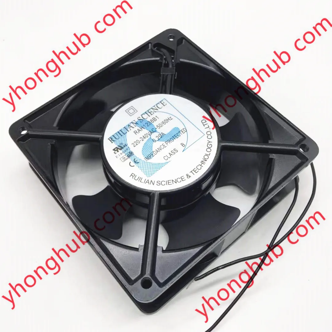 

Xinruilian RAH1238B1 AC 220-240V 0.20A 120x120x38mm Server Cooling Fan