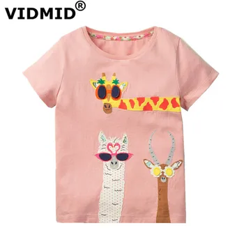 

VIDMID Cotton baby girls T-Shirt Children Summer casual Short Sleeve T-Shirts for kids Girls Clothes T-Shirt tops tees