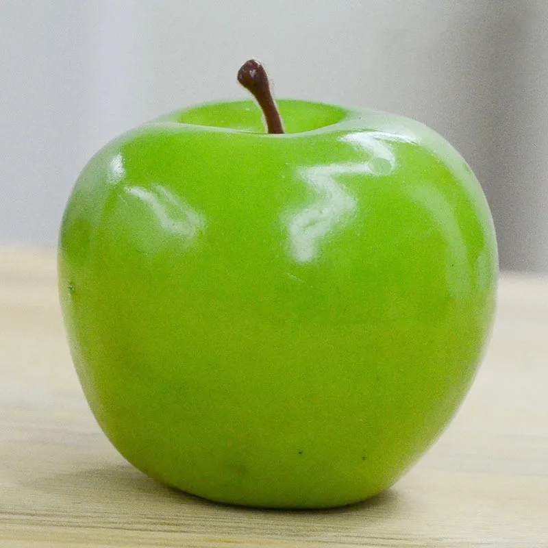 Искусственные фрукты, искусственные яблоки, лимон, кухонные, для свадебного украшения, вечерние, для домашнего декора, ремесло, еда, реквизит для фотосъемки - Цвет: green apple