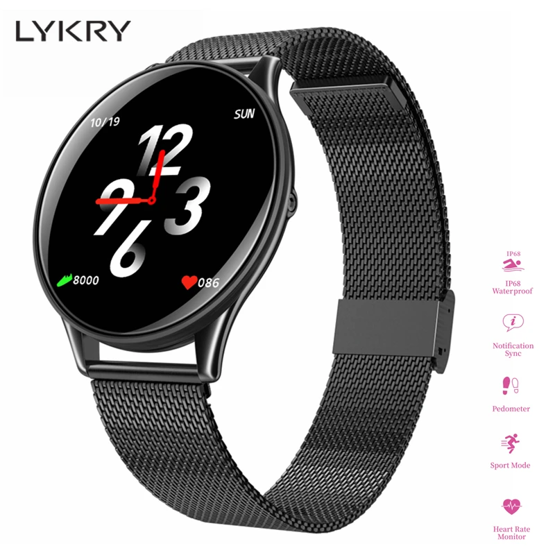 LYKRY SN58 Смарт-часы для мужчин и женщин спортивный фитнес-трекер IP68 водонепроницаемый монитор сердечного ритма кровяное давление часы для IOS Android