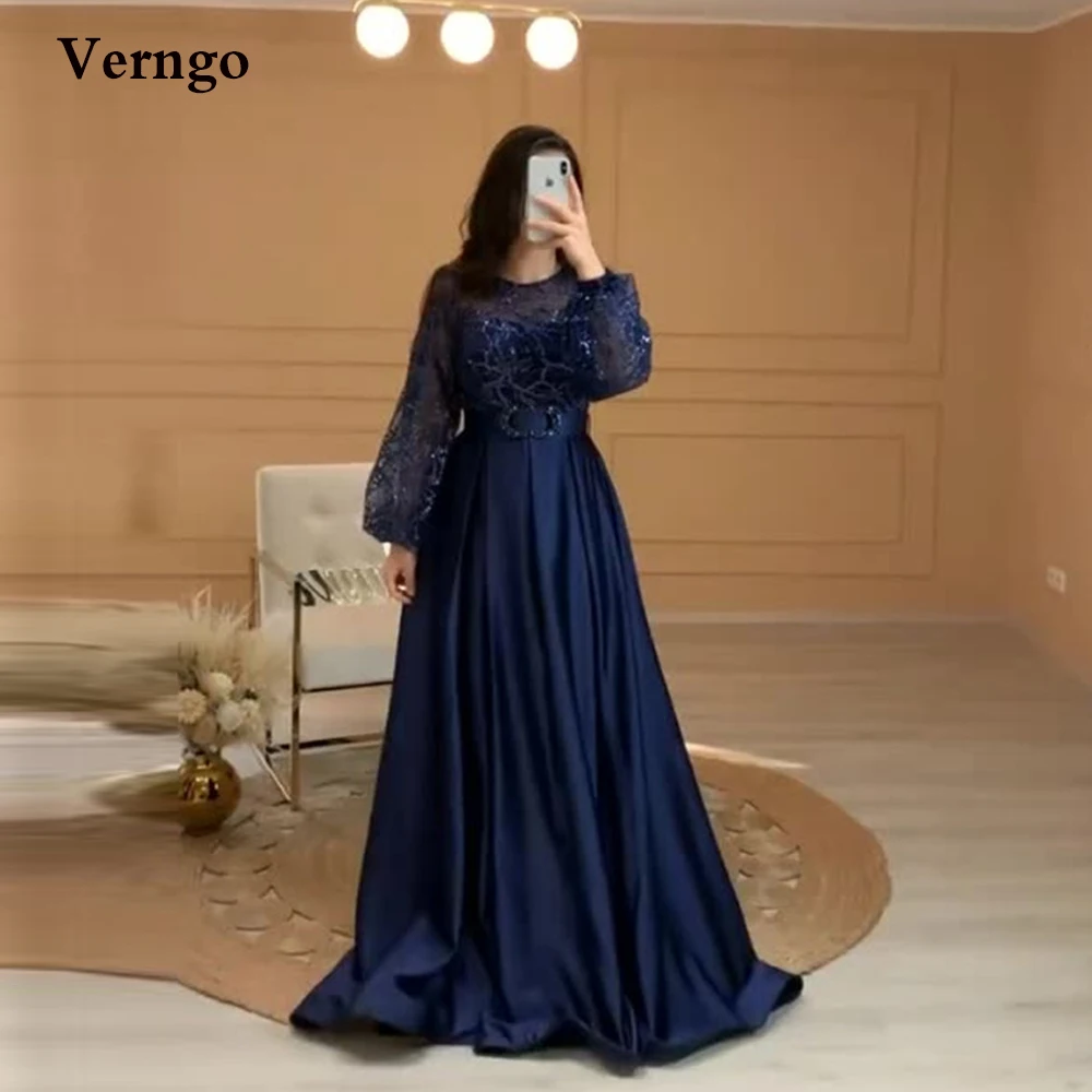 modest navy blue dress Reinvented Gown | Liylah 46% Rayon Modest Muslim Womens Glamor Mesh