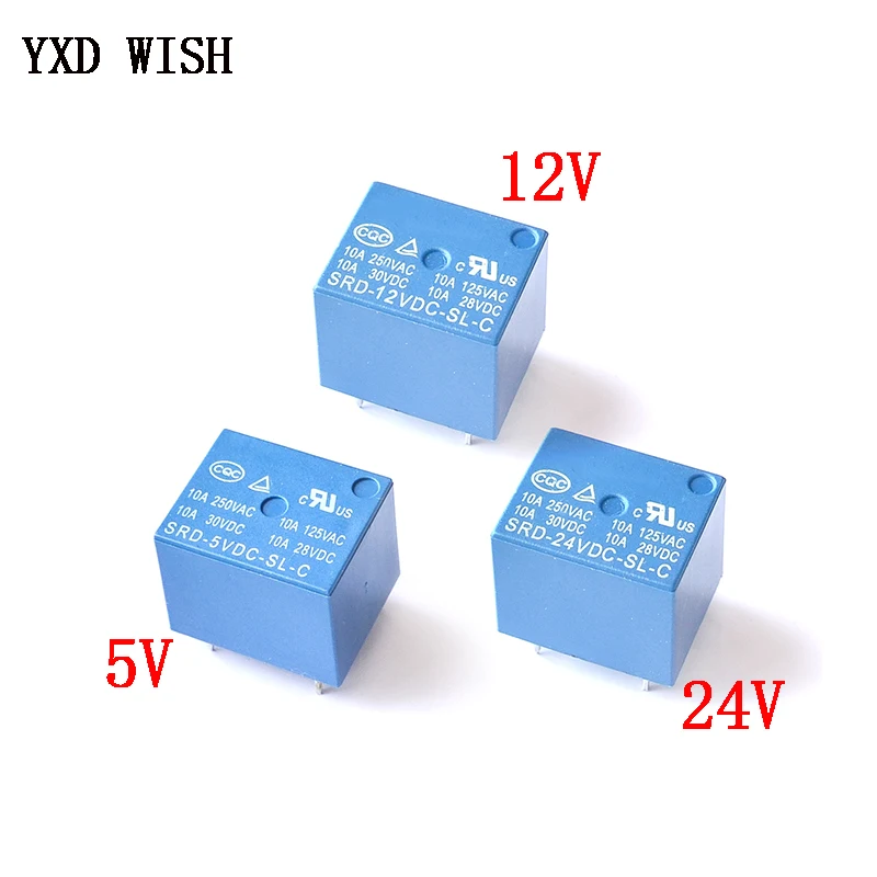 Details about   DC Mini SONGLE Power Relays SRU-05V 12V 24VDC-SL-C 5-Pin 10A 22F Relays PCB