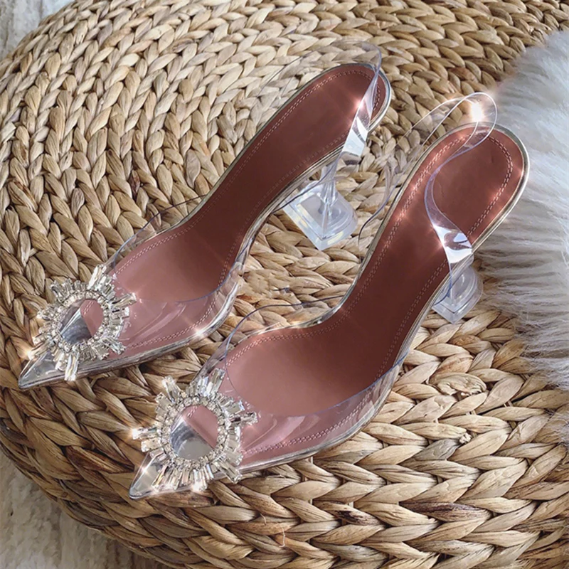 Прозрачный цветок из пвх; прозрачные сандалии с треугольными чашечками; женские свадебные вечерние туфли со стразами на высоком каблуке; босоножки; Sandalias mujer