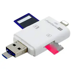 SD кардридер USB 2,0 мини считыватель смарт-карт памяти Micro SD TF кардридер адаптер для iPhone 6/5s Android для фотоаппарата, планшета, ПК