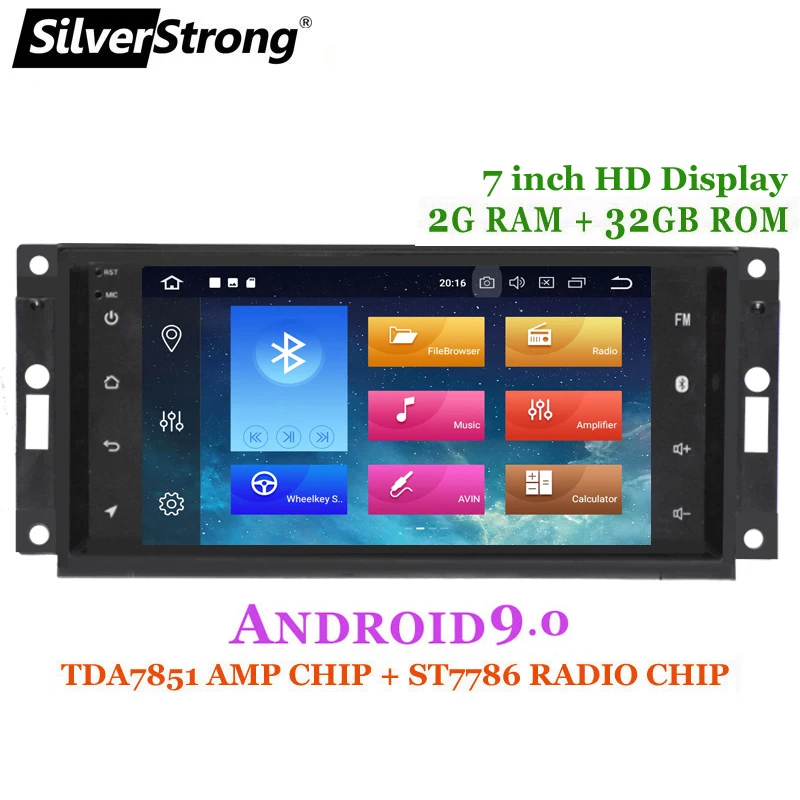Sale SilverStrong 2DIN 32G Android9.0 Car Radio GPS for Jeep Cherokee 2009 2008 2010 Wrangler car stereo for Dodge GPS for Chrysler 5
