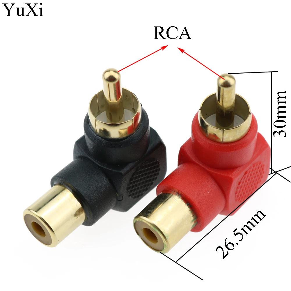 

YuXi 90 градусов RCA прямоугольный разъем, Переходник штекер гнездо M/F 90 градусов локоть аудио адаптер