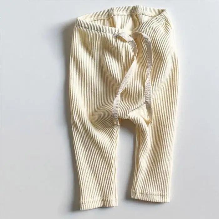 Baby Girls Solid Leggings Boys Ribbed Pp Pants Little Boy Casual Harems Pants Kids Trousers Bottoming Pant