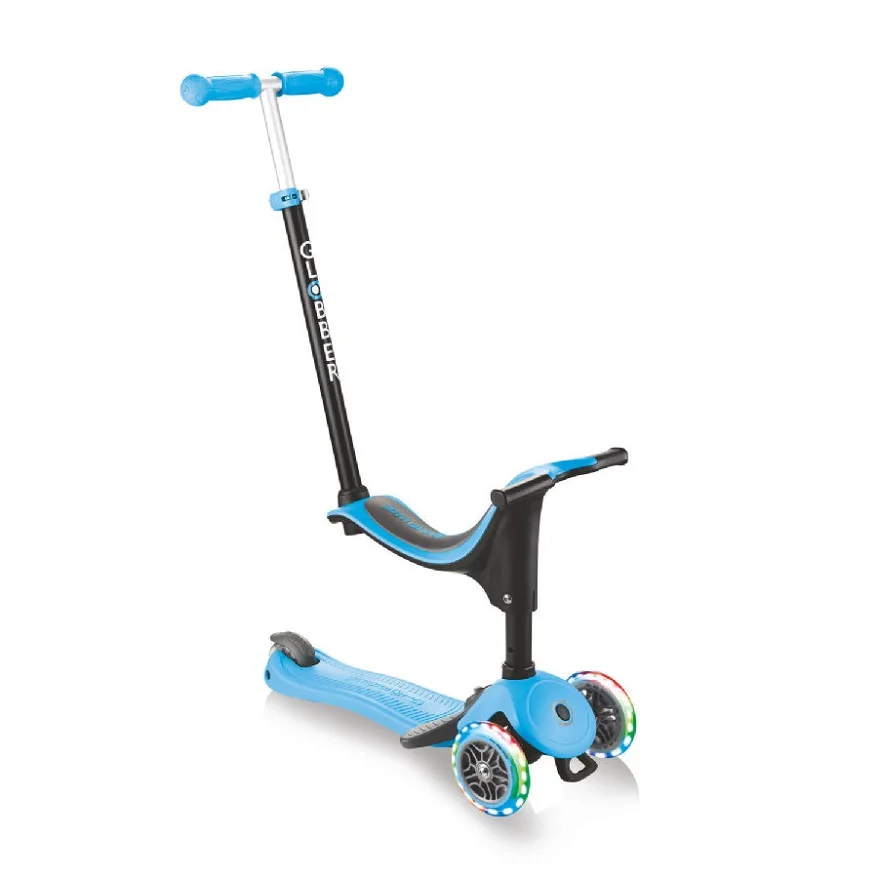 Самокат-беговел трехколесный GLOBBER GO UP SPORTY PLUS LIGHTS - Голубой (642-101) | Спорт и