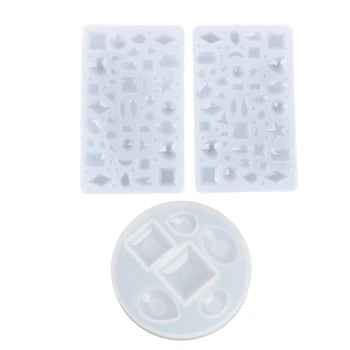 

2Pcs Pendant Jewelry Making Mold DIY Craft Tool - Diamond Shape Silicone Mold & Square Oval Drop Shape