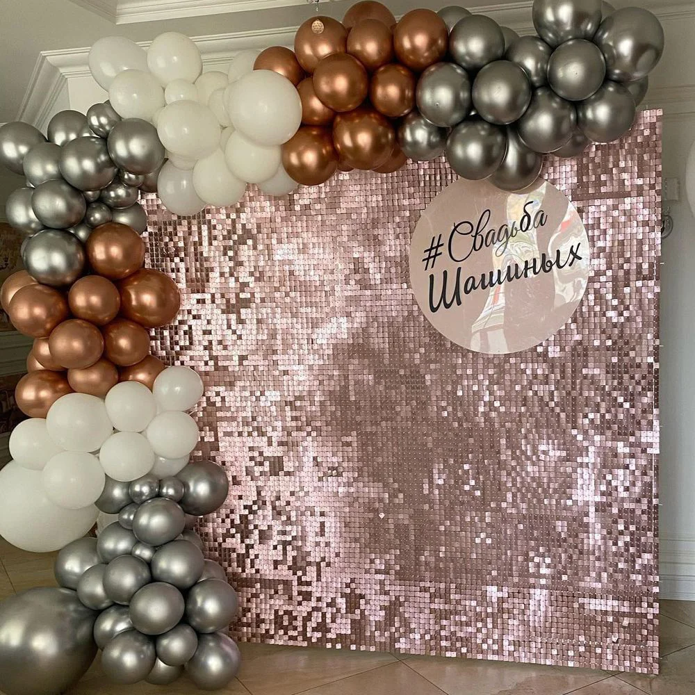 

Shimmer Wall Photo Zone Backdrop Gold Color Sequin Panel Clear Booth Party Favor Wedding Decoration Supplies Photozone Birthday