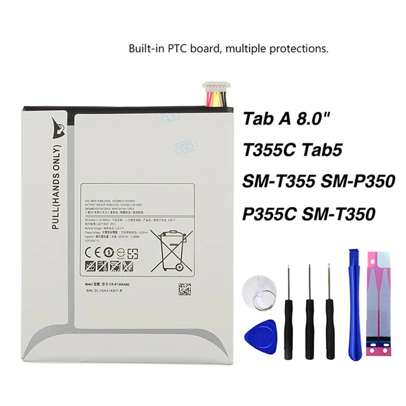 Оригинальный EB-BT355ABE батарея для Samsung GALAXY Tab A 8 0 T355C Tab5 SM-T355 SM-P350 P355C SM-T350 4200 ма-ч |