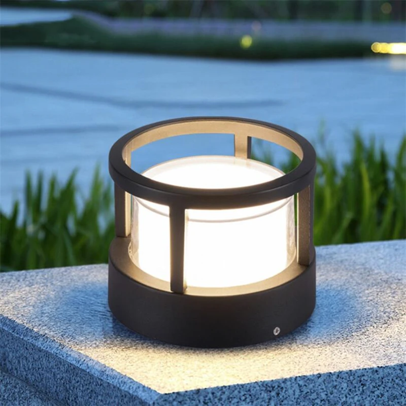 

YRANK 12W Outdoor Garden Column Light Waterproof Landscape Courtyard Deck Post Pillar Light Villa Pathway Fence Pillar Lamp
