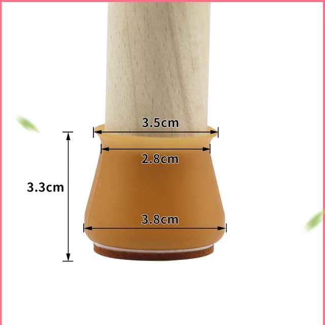 24pcs Silicon Chair Leg Covers Felt Bottom Soft Silicone Furniture Foot Protector Pads Anti-slip Table Legs Floor Protection Mat Brown 24pcs