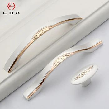 European Style Silver Kitchen Cabinet Handles Drawers Wine Cabinet Bedroom Interior Door Handle Drawer Flush Handles