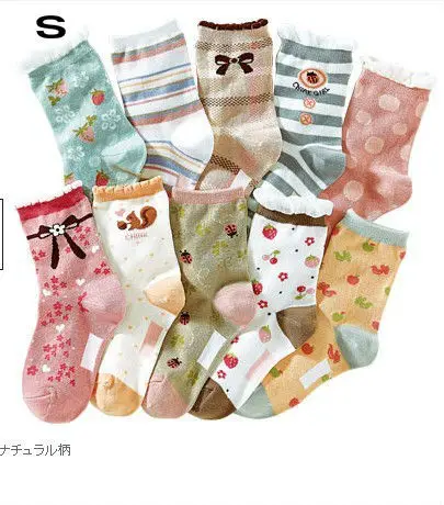 10 пар зимних детских носков принцессы для девочек милые хлопковые носки с героями мультфильмов детские Носки ярких цветов для девочек - Цвет: As shown in color s