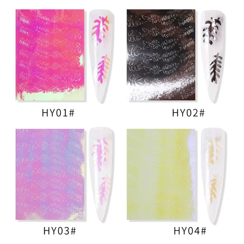 Women Girls DIY Nail Foil Flame Decal Sticker Self-Adhesive Stickers