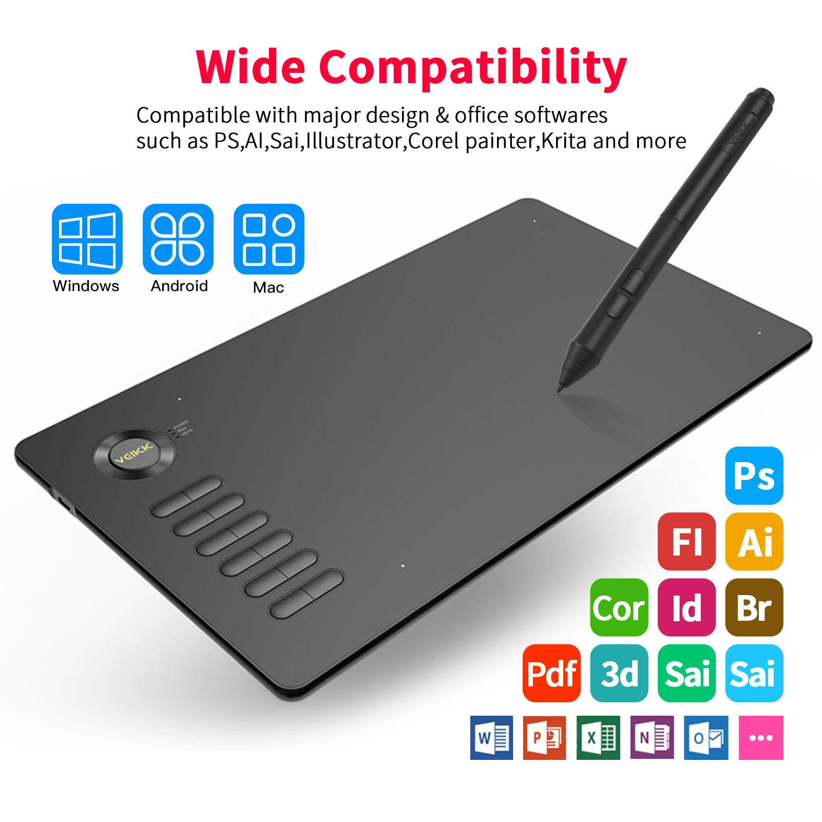 VEIKK A15 Graphics Drawing Tablet » 4evatech Store