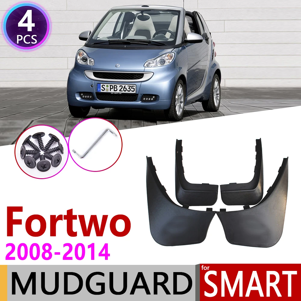 Car Mudflap for Smart Fortwo W451 451 2008~2014 Fender Mud Guard Flaps Mudguards Accessories 2009 2010 2011 2012 2013 2014 2nd