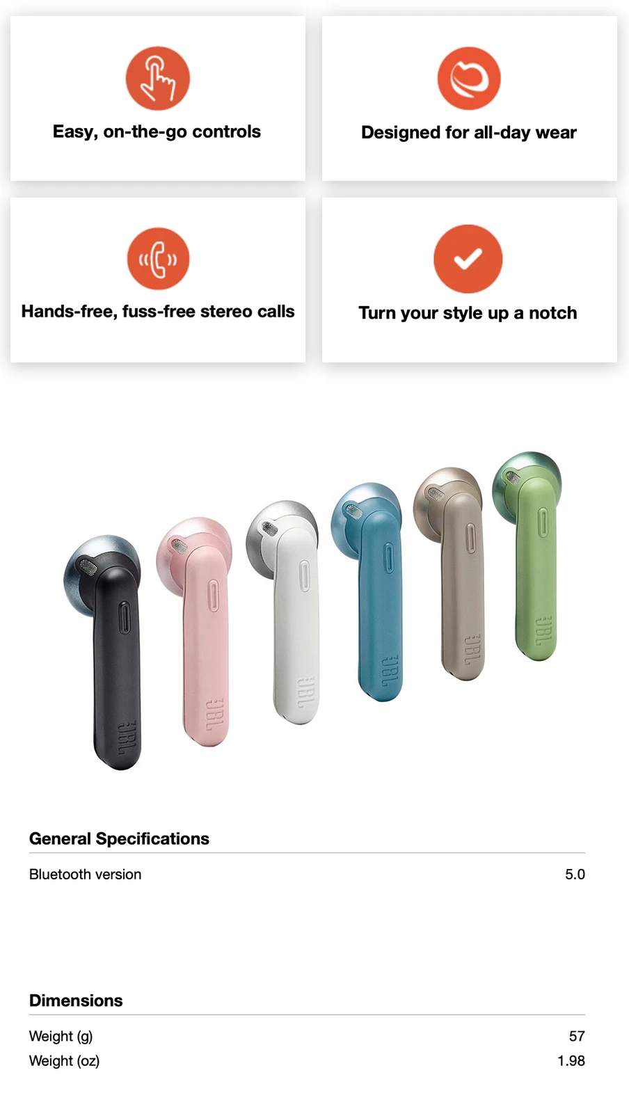 Original JBL Tune 220TWS Bluetooth V5 0 Earphones Wireless Earbuds In ear with Stereo Mic and Charging Box T220TWS Handsfree
