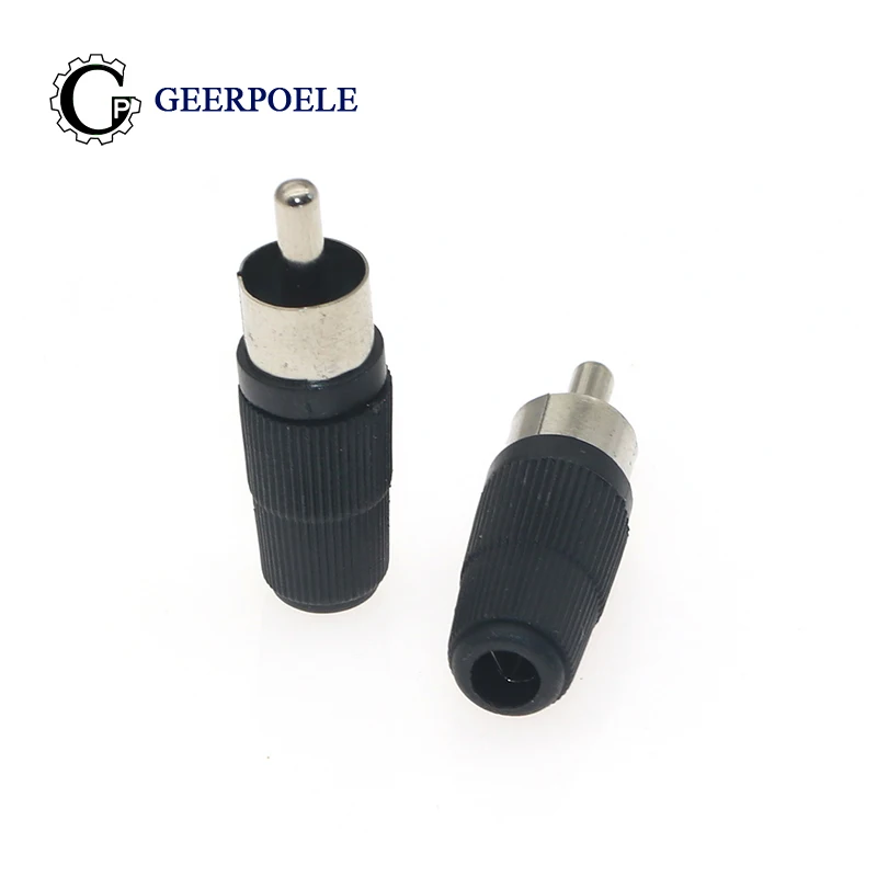 

10 pcs/lot RCA Round Hat AV Male Connectors Stereo Audio Plug Plastic Housing Channel Dual Connector DIY