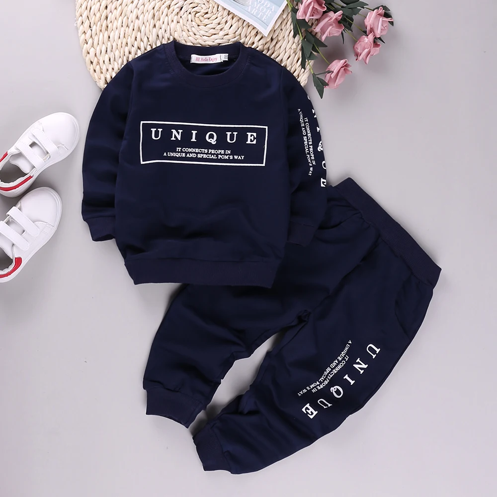 ll1427blue HE Hello Enjoy/комплекты одежды для мальчиков; детский спортивный костюм; детская футболка для девочек+ штаны; Спортивный костюм; Детский свитшот; повседневная одежда с героями мультфильмов - Цвет: ll1427blue