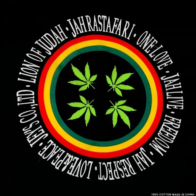 FOXMOTHER Hip Hop Punk Cotton Reggae Jamaica Green Weed Leaf Bandana Headwear For Mens - Цвет: R