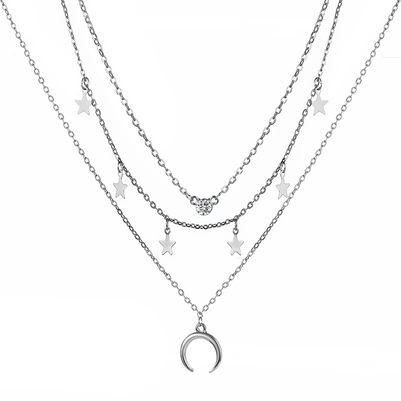 Богемное многослойное ожерелье с подвеской для женщин, модное геометрическое Очаровательное ожерелье на цепочке, ювелирных изделий - Окраска металла: ZL0001103