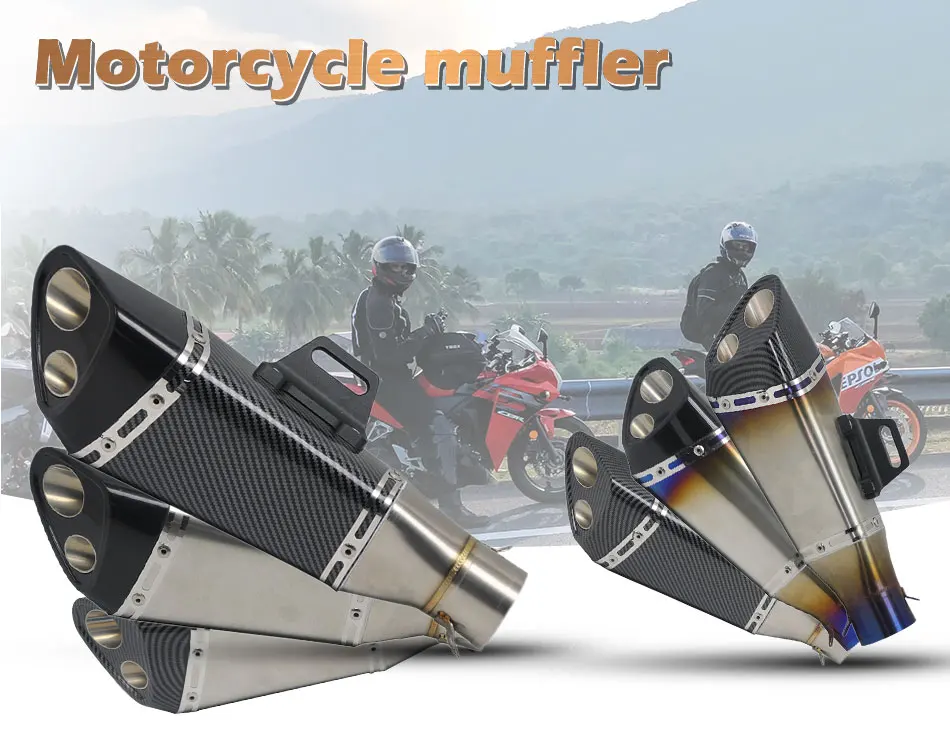 Alconstar мотоцикл Akrapovic выхлоп для R1 R6 R3 Z900 CB600 модифицированный Uiversal мотоцикл лазерный SC скутер глушитель