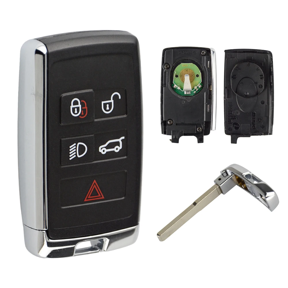 Okeytech 5 пуговицы 433MHz Smart Key для Land Rover freelander MK1 TD4 TD5 с PCF7953 чип вставить необработанное лезвие дистанционный ключ карты