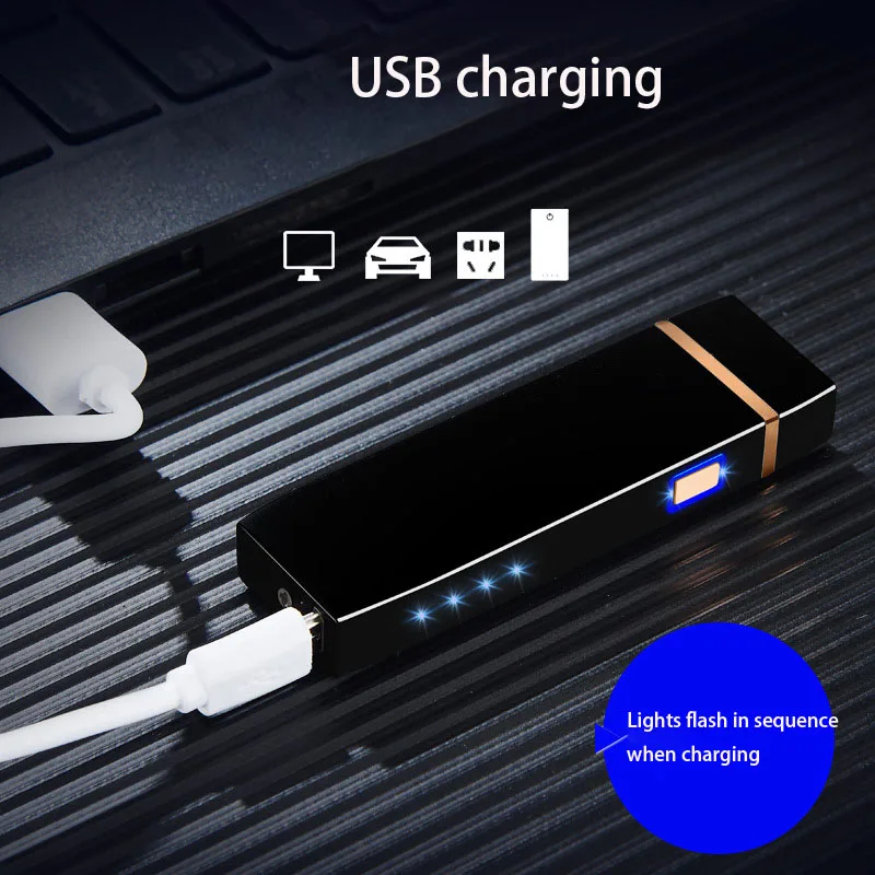 Двойной дуговой электронный прикуриватель USB металлический перезаряжаемый ветрозащитный негорящий электрические зажигалки плазменная зажигалка