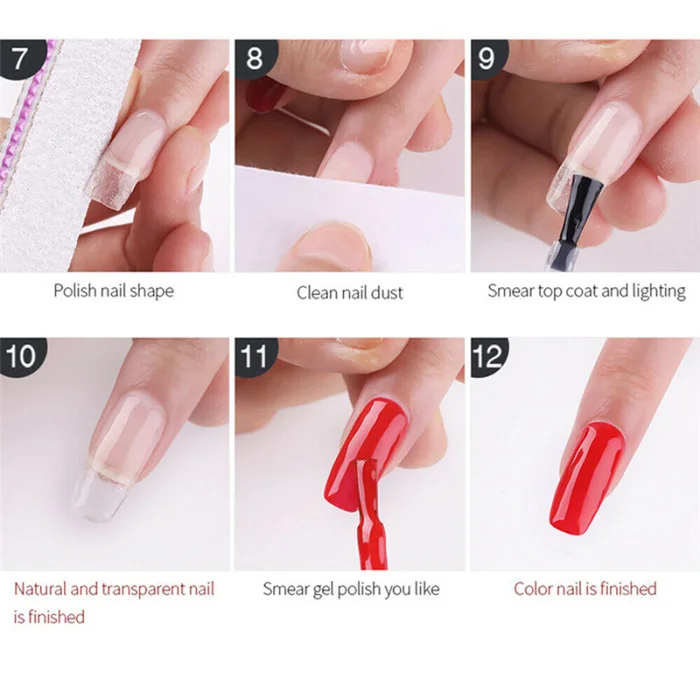 Наращивание ногтей гель Советы Набор из стеклопластика строитель Макияж инструмент длительный для женщин HJL2019