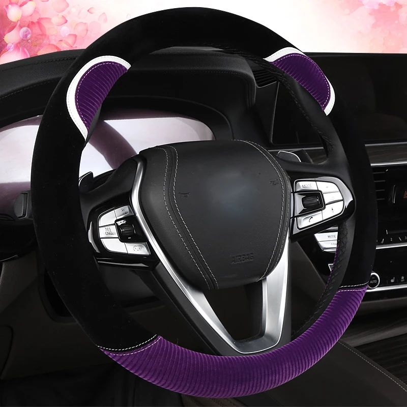 Stuurhoes Автомобильный руль набор зимний женский специальный мультфильм Funda Volante Универсальный Меховой чехол на руль Lenkradbezug