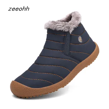 

2019 new fashion winter men shoes waterproof and comfortable snow boots unisex couple lightweight fur warm footwear botas