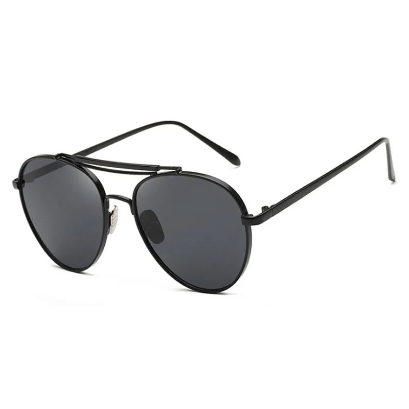 black gray Новое поступление модные UV400 Солнцезащитные очки для женщин Металлические отражающие цветные мужские очки унисекс очки - Цвет линз: black gray