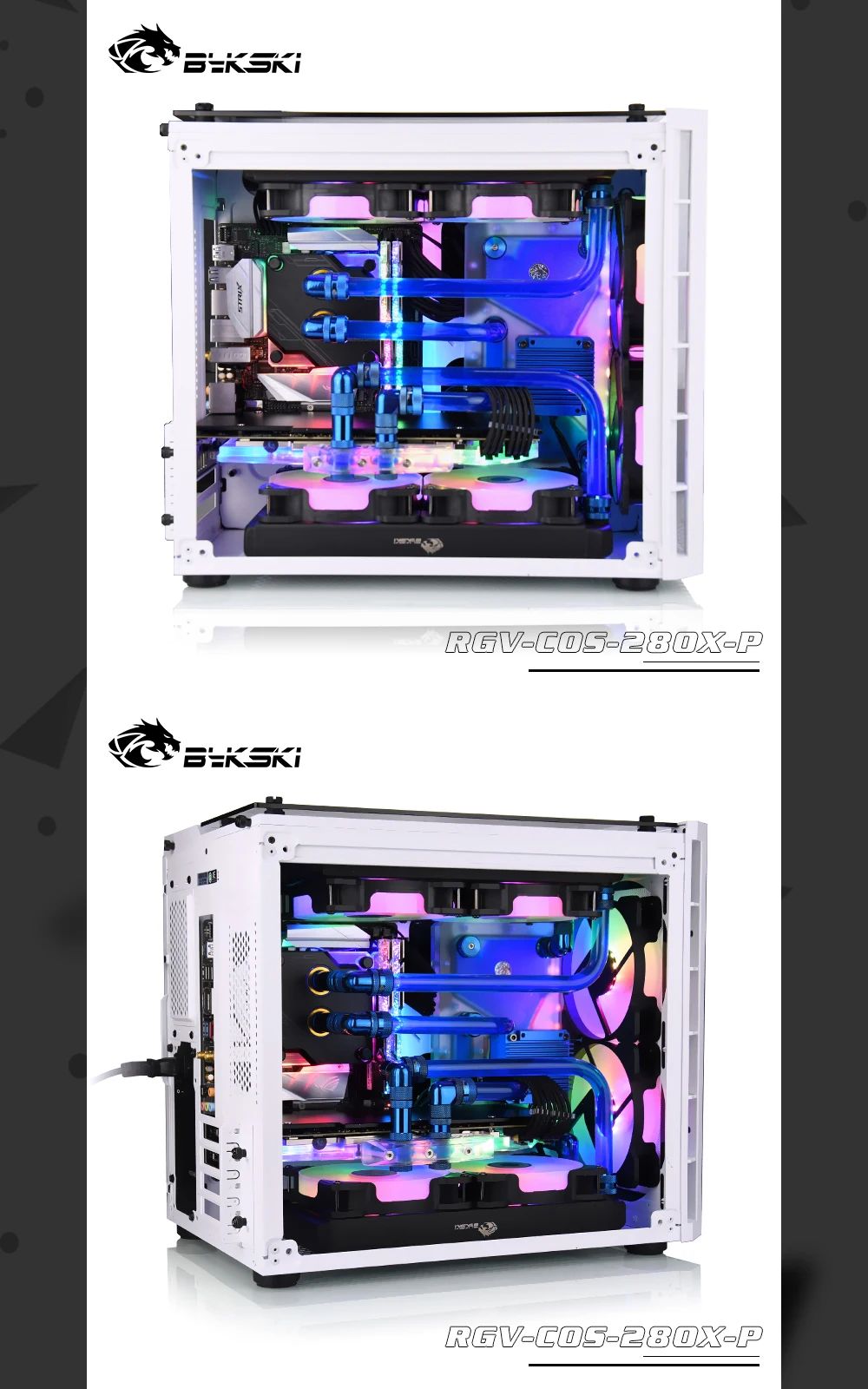Bykski RGV-COS-280X-P водные платы для Corsair 280Xd чехол для Intel cpu водоблок и один GPU корпус